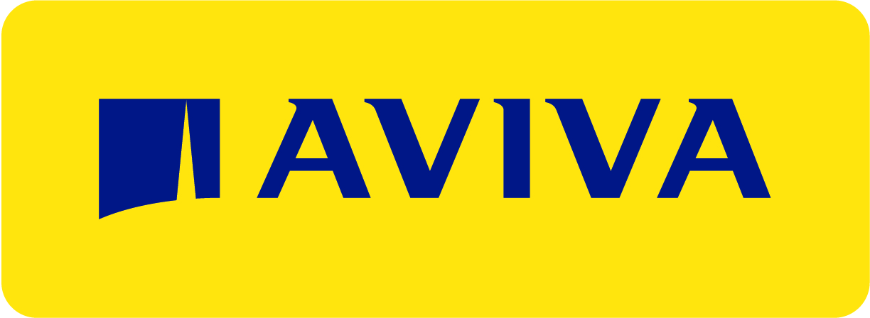 Aviva primary logo dark blue on yellow_CMYK_15946